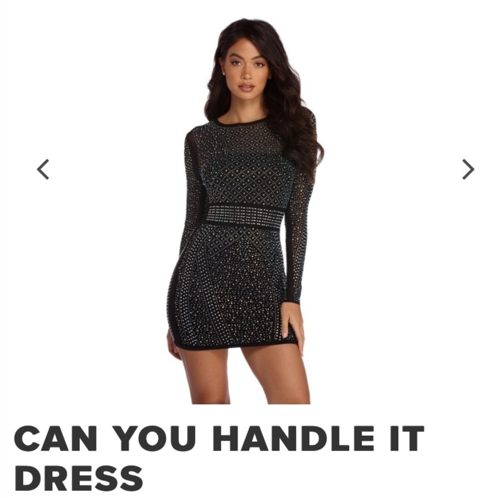 Black Mesh Sequin Sparkle Long sleeve mini dress